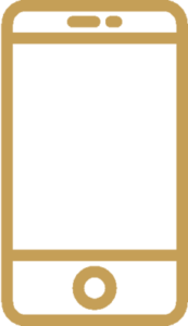 Gold outline of mobile phone